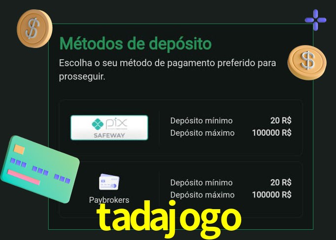 O cassino tadajogo oferece uma grande variedade de métodos de pagamento